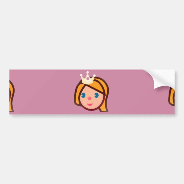 Prinzessin Emoji Autoaufkleber (Vorne)