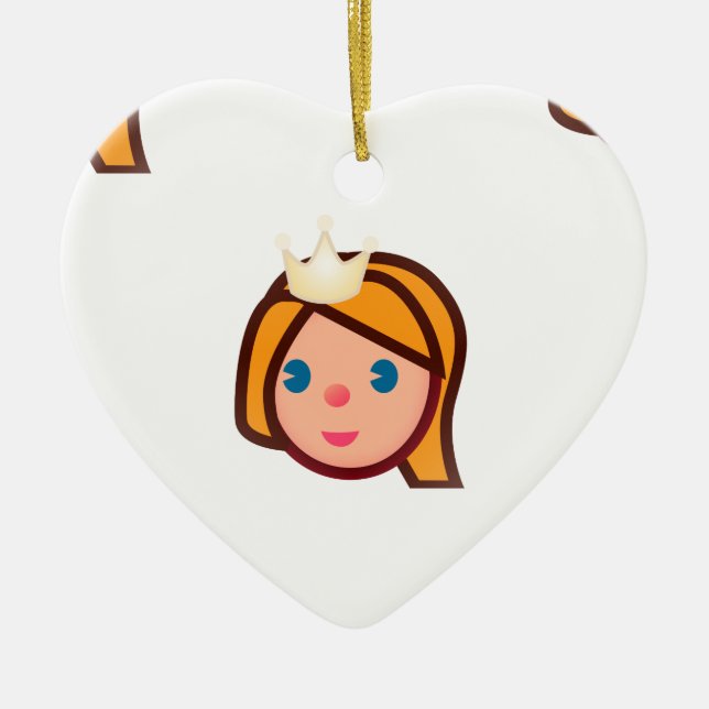 Prinzessin Emoji Keramikornament (Vorne)