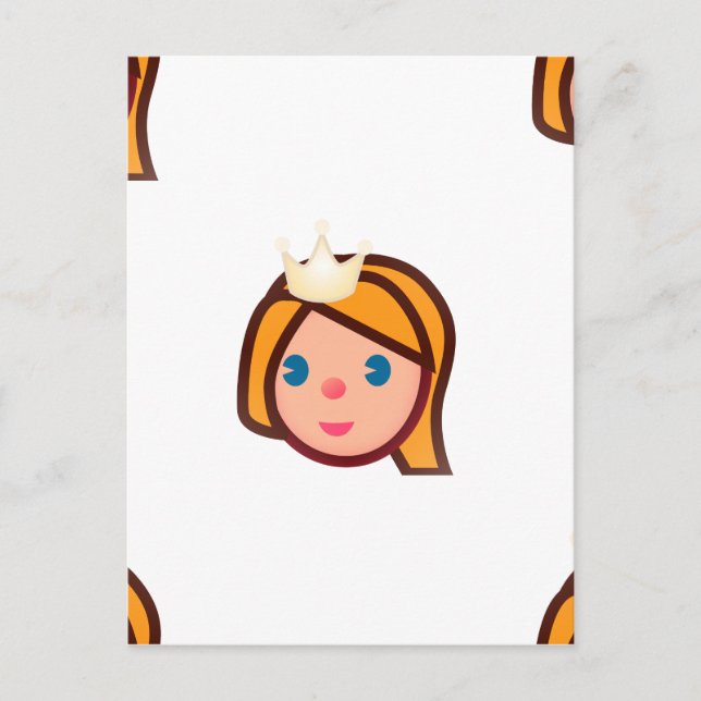 Prinzessin Emoji Postkarte (Vorderseite)