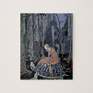 Prinzessin fährt eine Schildkröte Puzzle