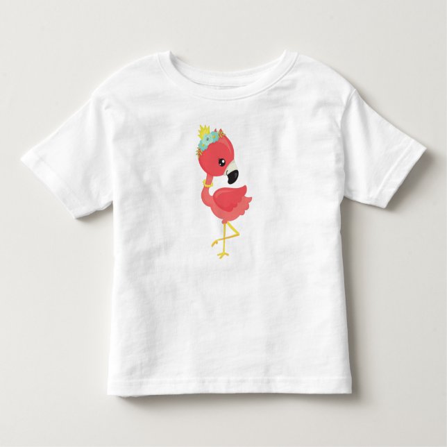 Prinzessin Flamingo, Blume, Krone, Niedlich Flamin Kleinkind T-shirt (Vorderseite)