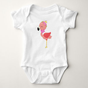 Prinzessin Flamingo, Blume, Niedlich Flamingo, Kro Baby Strampler