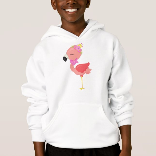 Prinzessin Flamingo, Blume, Niedlich Flamingo, Kro Hoodie (Vorderseite)