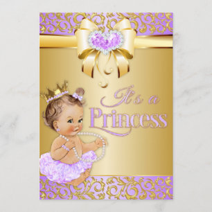 Prinzessin Flieder & Gold Diamanten Herz Vintage B Einladung
