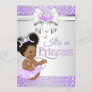 Prinzessin Flieder & Silber Diamant Afroamerikaner Einladung
