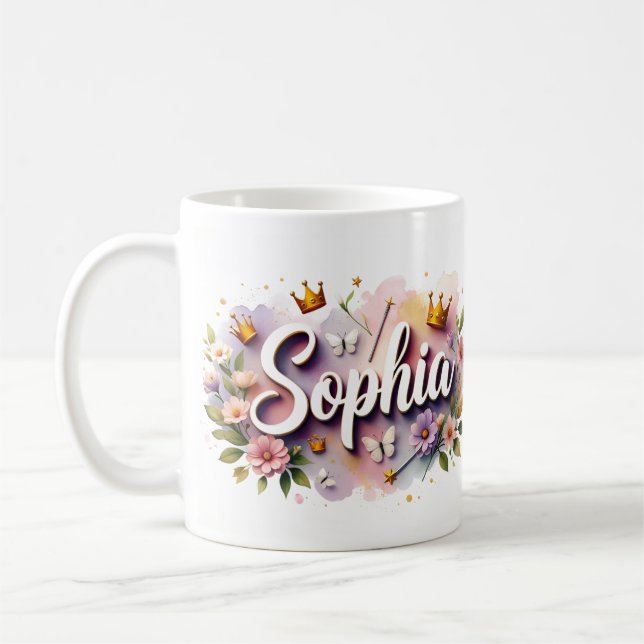 Prinzessin Floral Custom Mug – Sophia Kaffeetasse (Links)