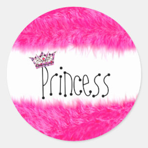Prinzessin, Fluff, Tiara Runder Aufkleber