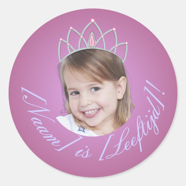Prinzessin Foto Sticker – Rosa Gradient (Vorderseite)