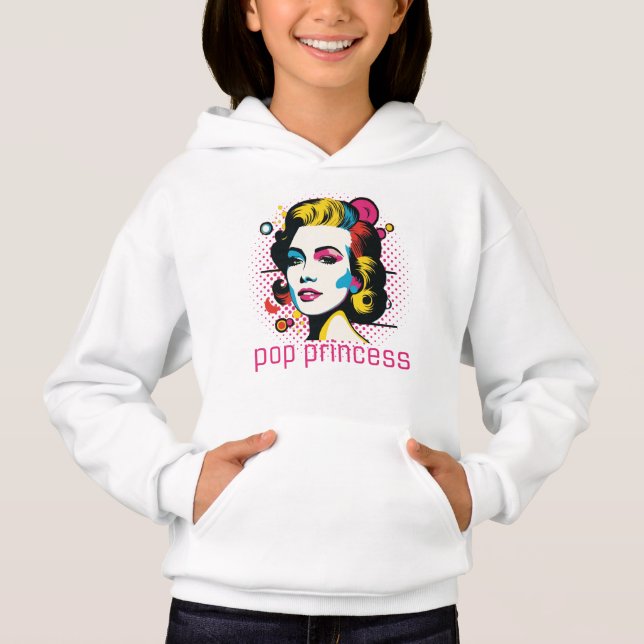 Prinzessin, Frauengesicht, abstrakte Kunstgesicht Hoodie (Vorderseite)