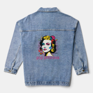 Prinzessin, Frauengesicht, abstrakte Kunstgesicht Jeansjacke