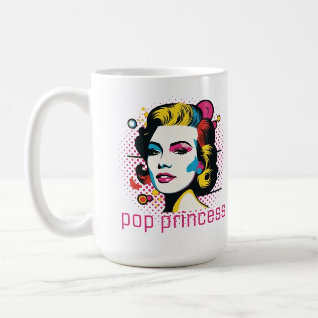 Prinzessin, Frauengesicht, abstrakte Kunstgesicht Kaffeetasse (Links)