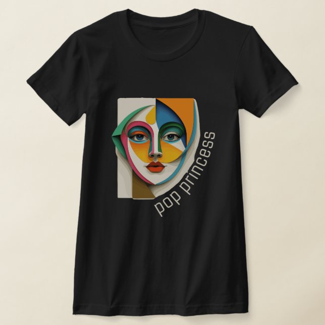 Prinzessin, Frauengesicht, abstrakte Kunstgesicht T-Shirt (Ablage )