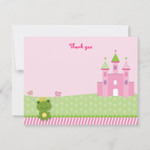 Prinzessin Frog Castle Flat Thank Sie Mitteilungskarte