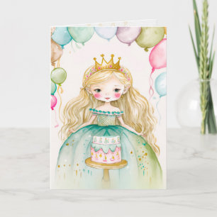 Prinzessin, Geburtstag, Little Girl Graphic Arts C Karte
