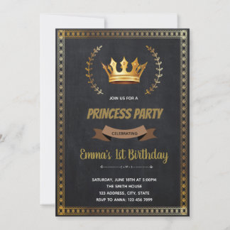 Prinzessin Geburtstagsdusche Einladung