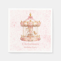 Prinzessin Geburtstagsfeier mit rosa Karussell