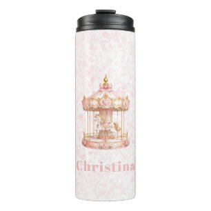 Prinzessin Geburtstagsfeier mit rosa Karussell  Thermosbecher