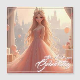 Prinzessin Geburtstagskarte in Rosa Magnetkarte