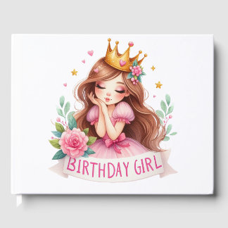 Prinzessin Geburtstagsmädchen Krone Gästebuch