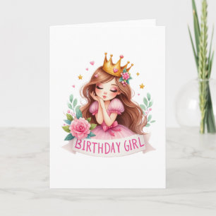 Prinzessin Geburtstagsmädchen Krone Karte