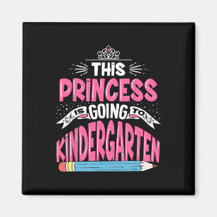 Prinzessin geht zurück zum Kindergarten Magnet