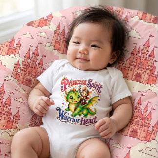 Prinzessin Geist Kriegerherz Drache und Maus Baby Strampler