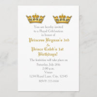 Prinzessin Gold Crowns Party Einladung