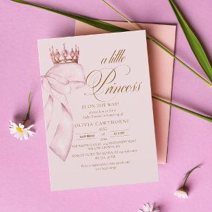 Prinzessin Gold Rosa Baby Shower Einladung