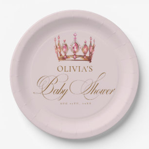 Prinzessin Gold Rosa Baby Shower für Mädchen Pappteller