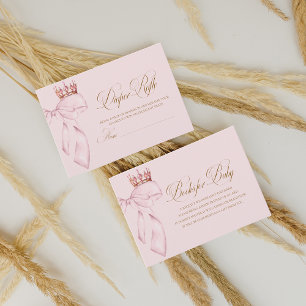 Prinzessin Gold Rosa Mädchen Baby Shower Windel Ra Begleitkarte
