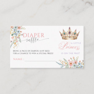 Prinzessin Goldkrone Baby Shower Windel-Raffle Begleitkarte