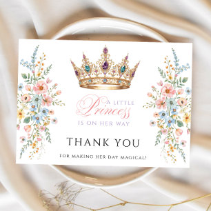 Prinzessin Goldkrone Floral Baby Shower Danke