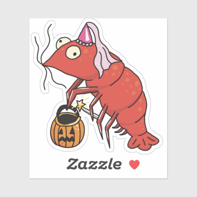 Prinzessin Halloween Shrimp Trick oder Behandlung Aufkleber (Blatt)