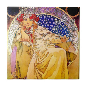 Prinzessin Hyacinth Poster von Alphonse Mucha Fliese