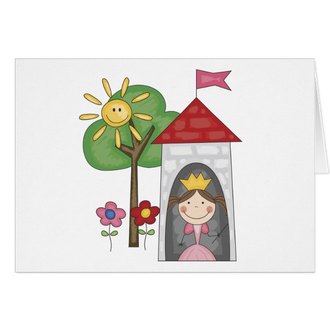 Prinzessin in den Turm-T-Shirts und den Geschenken (Vorderseite (Horizontal))