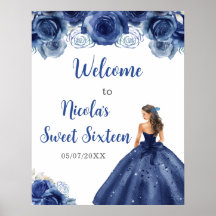 Prinzessin in einem Navy Dress 16 . Geburtstag Wil