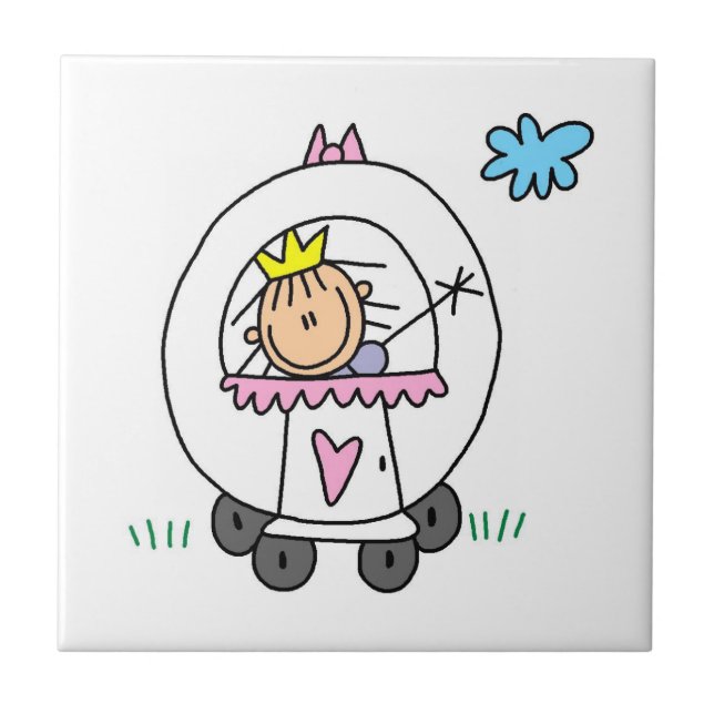 Prinzessin in Kutsche Fliese (Vorderseite)