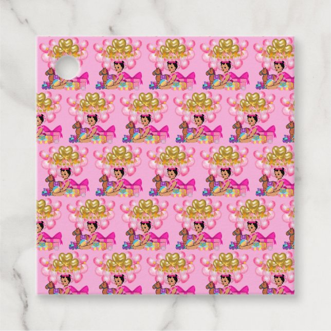 Prinzessin in Rosa Geschenkanhänger (Vorderseite)