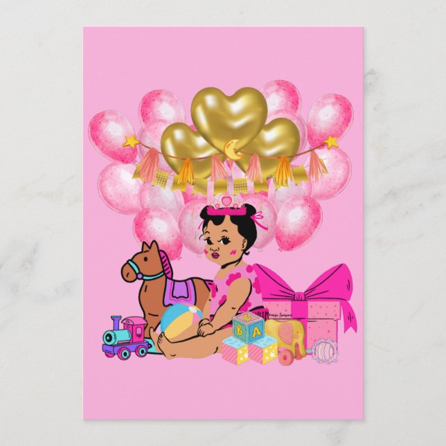 Prinzessin in Rosa Menükarte (Vorderseite)