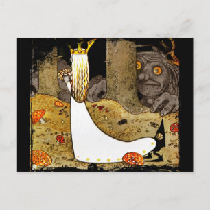 Prinzessin in Weiß mit Blume Postkarte