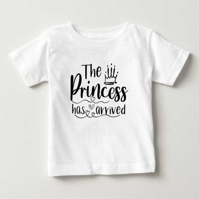 Prinzessin ist niedliches Mädchen angekommen Baby T-shirt (Vorderseite)