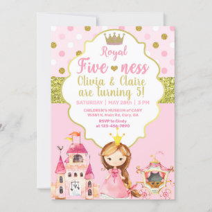 Prinzessin königliche Flitterschwestern zum Geburt Einladung