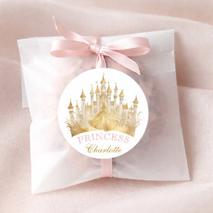 Prinzessin Krone Party Favor Aufkleber - Rosa und 