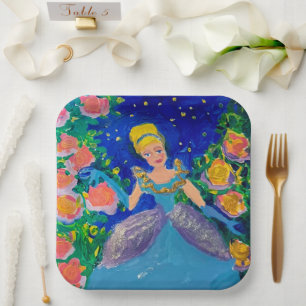 Prinzessin "Kunst von Kindern" Pappteller