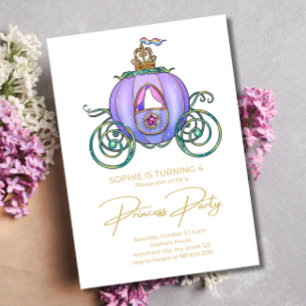 Prinzessin Kutsche Geburtstag Märchen Königliche M Einladung
