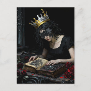 Prinzessin liest ein Buch der Magie Postkarte