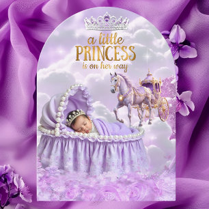 Prinzessin Lila Baby Shower Pferdekutsche Einladung