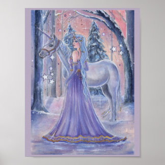 Prinzessin Lumi mit Einhorn Kunst von Renee Lavoie Poster