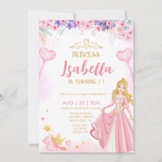 Prinzessin Mädchen zum Geburtstag Einladung