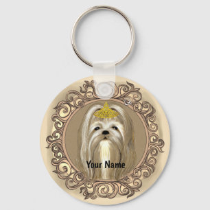 Prinzessin Malteser Hund  Schlüsselanhänger